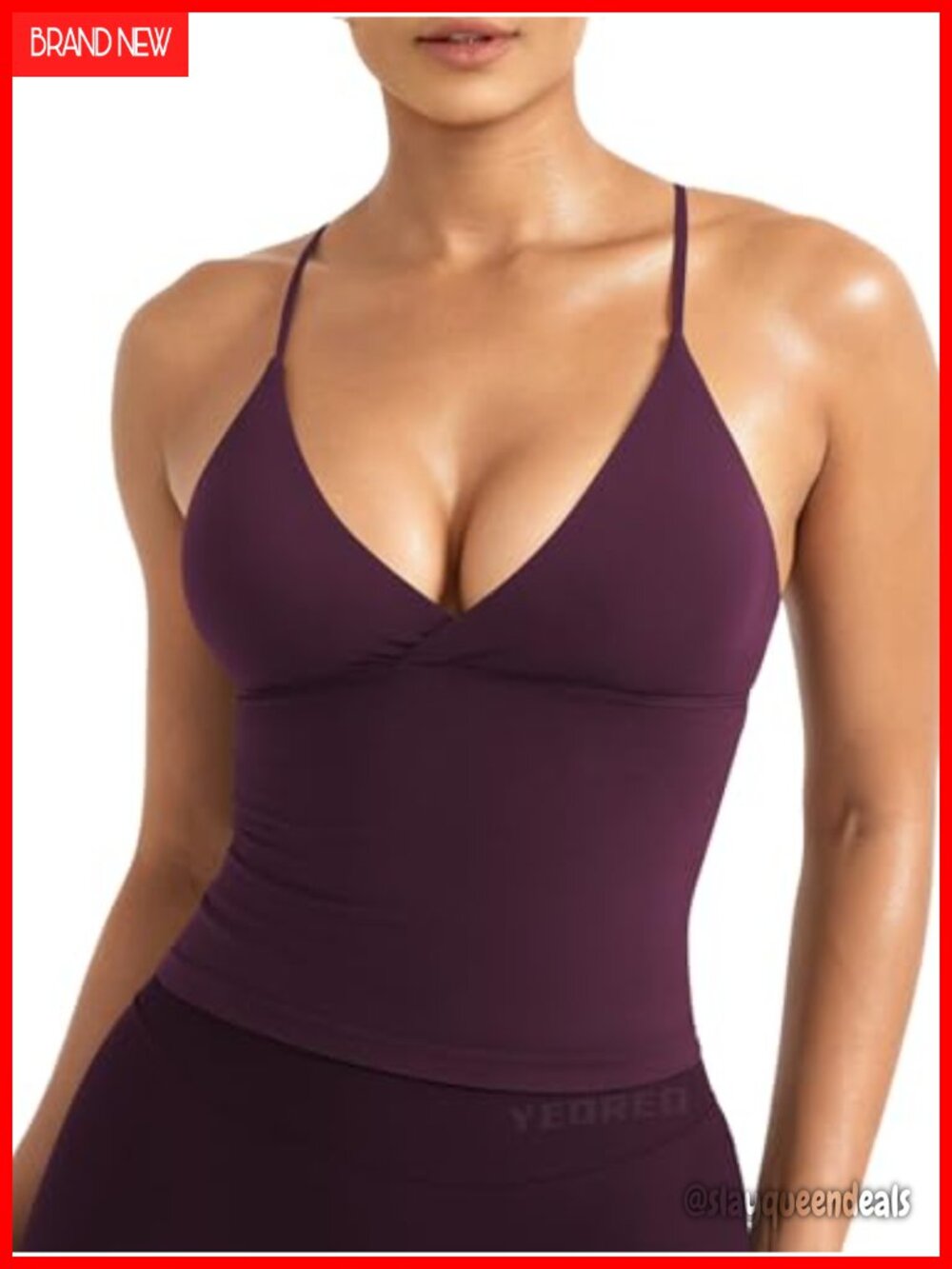 Slim Fit Seamless Workout Tank Top Twist Front Sports Bra Open Back